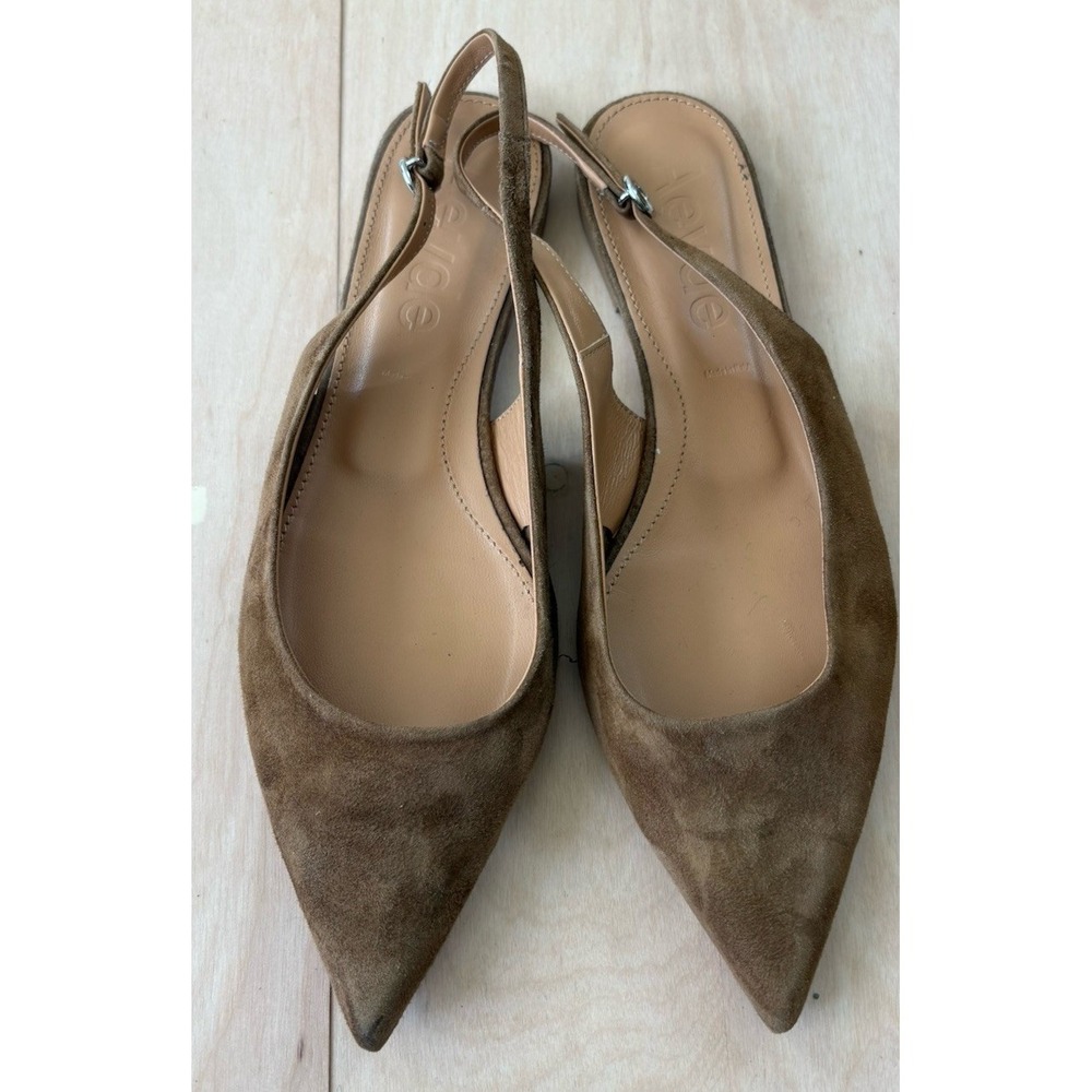 Aeyde Annora Suede Slingback Flats Tobacco Women's 38 Lamb Leather Classic